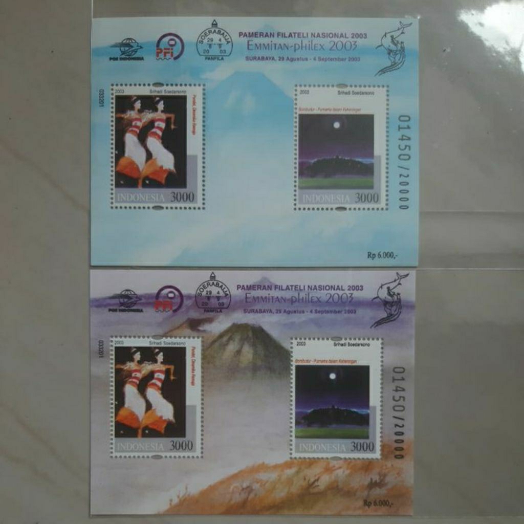 Perangko Pameran Filateli Surabaya 2003 2 sheet 4 prangko no seri sama