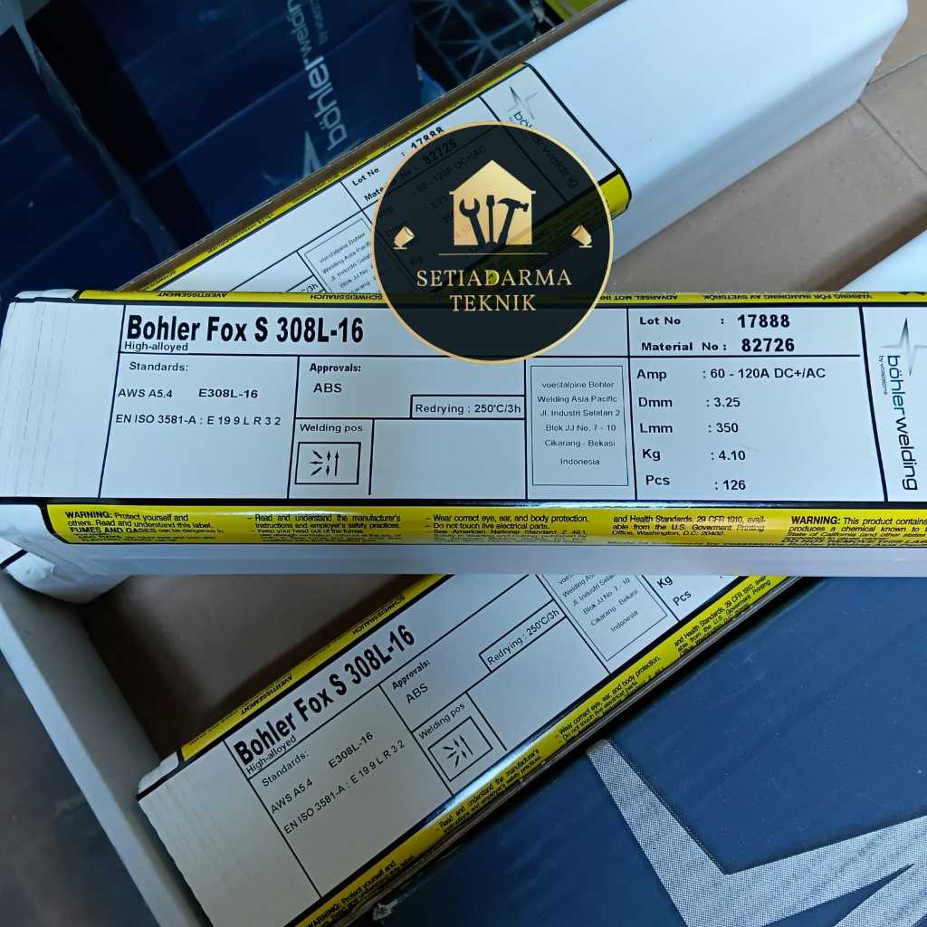 KAWAT LAS BOHLER FOX S 308L-16 3.25X350MM PER PACK CAPSULE @4.10KG