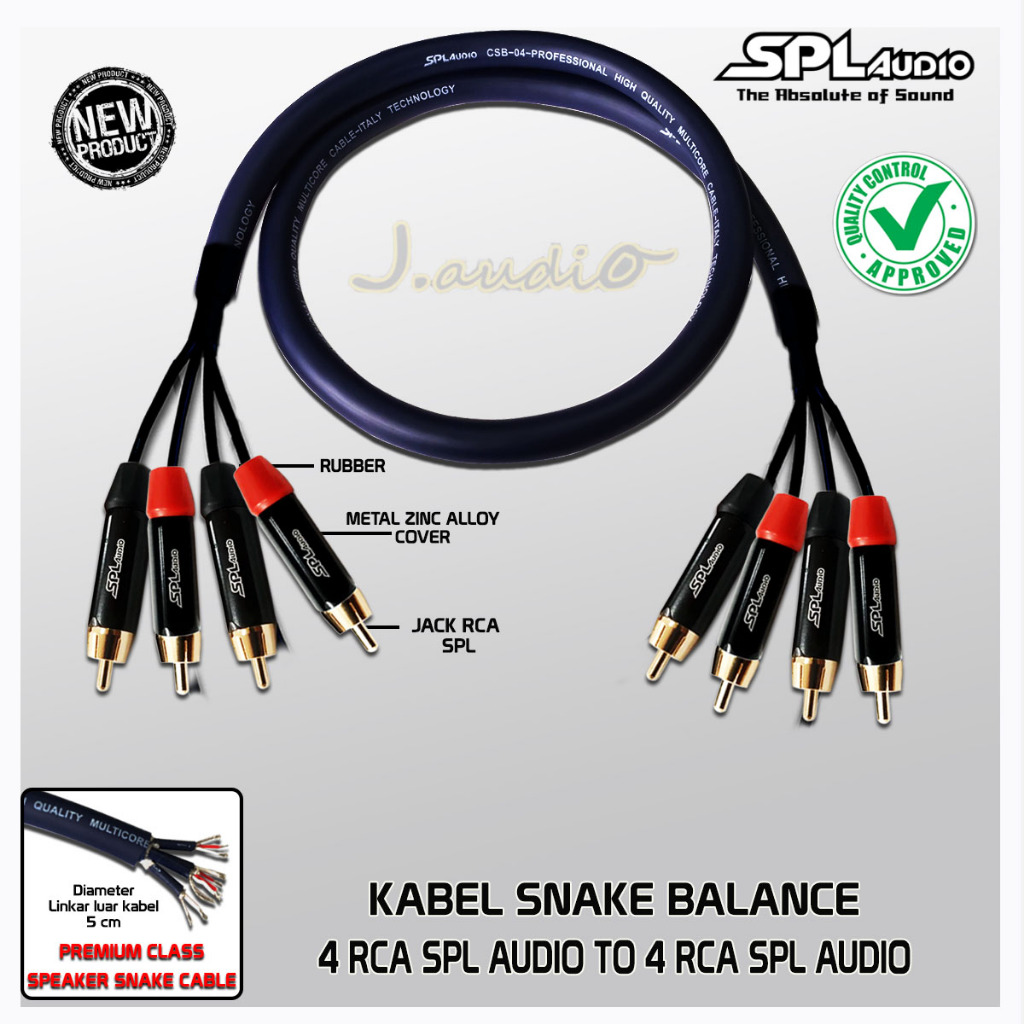 SPL AUDIO CSB-04 - Kabel Snake Premium 4x RCA SPL to 4x RCA SPL AUDIO - JUAN