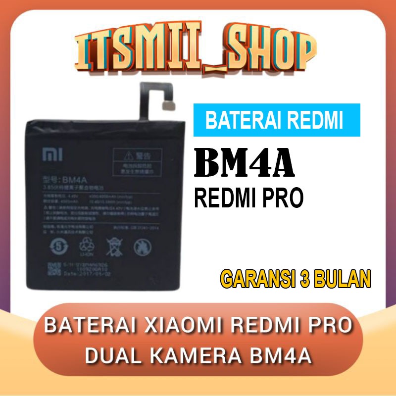 Batre Baterai Battery Xiaomi Redmi Pro Dual Kamera BM4A