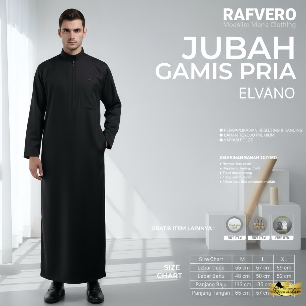 Jubah Slimfit Pria Gamis Pria Jubah Mewah Model Terbaru Reguler Jubah Polos Premium Jubah Pria Toyob