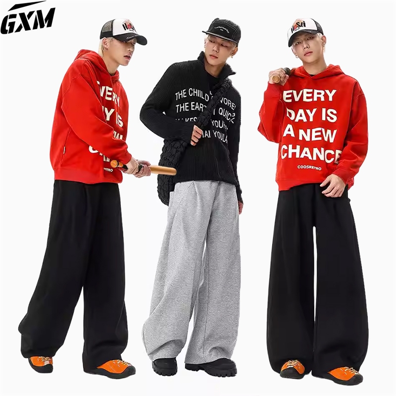 Korean Pants Celana hitam longgar celana standar pria celana kasual pria celana fashion pria celana 