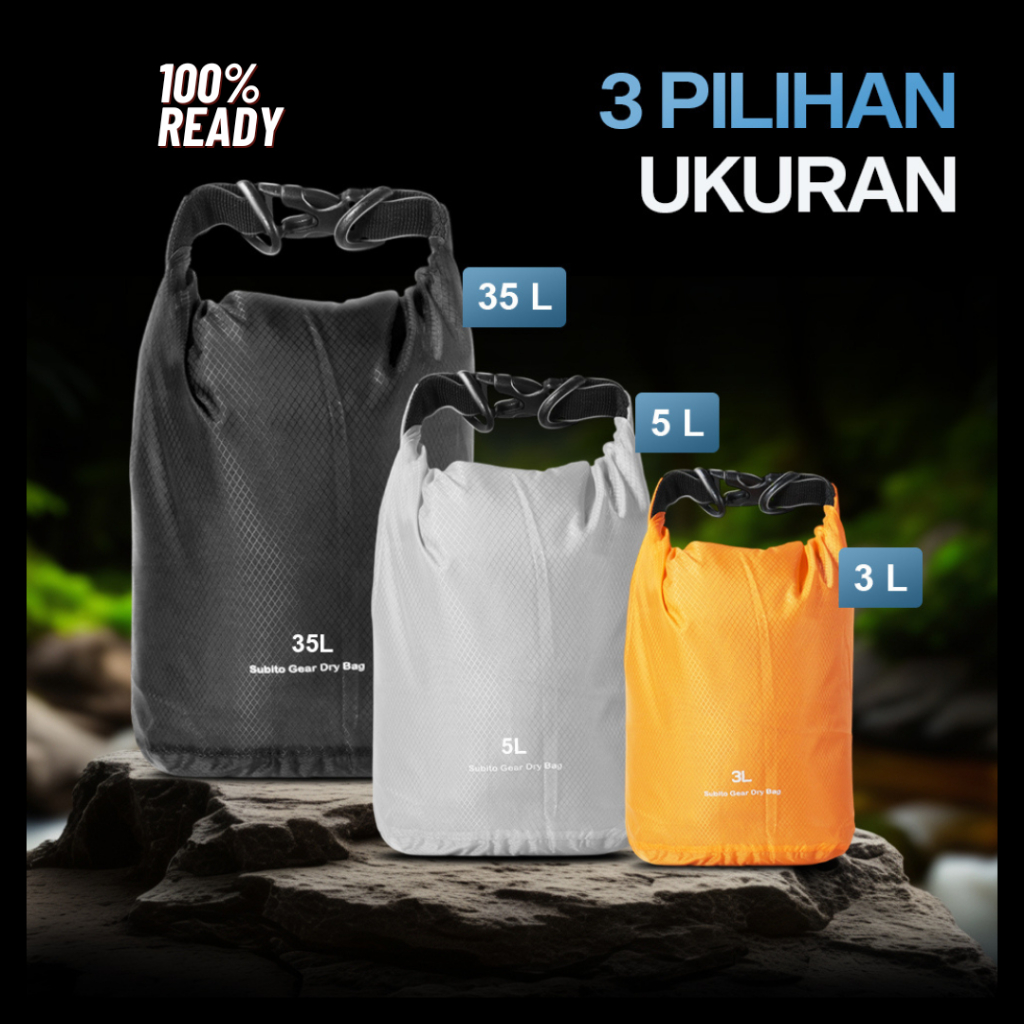 DRY BAG 3L 5L 35L TAS SELEMPANG OUTDOOR / TAS RANSEL ANTI AIR
