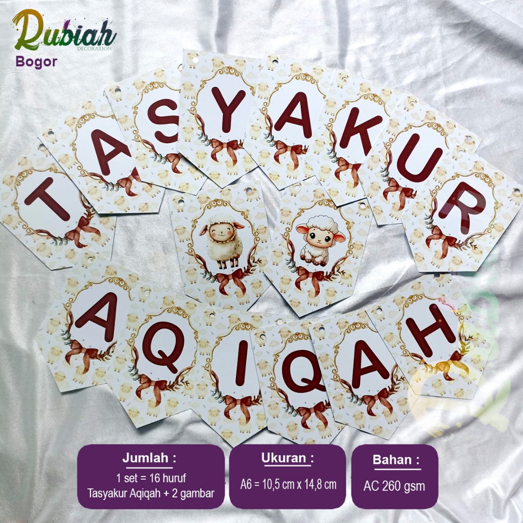Banner Tasyakur Aqiqah / Buntingflag Syukuran Bayi