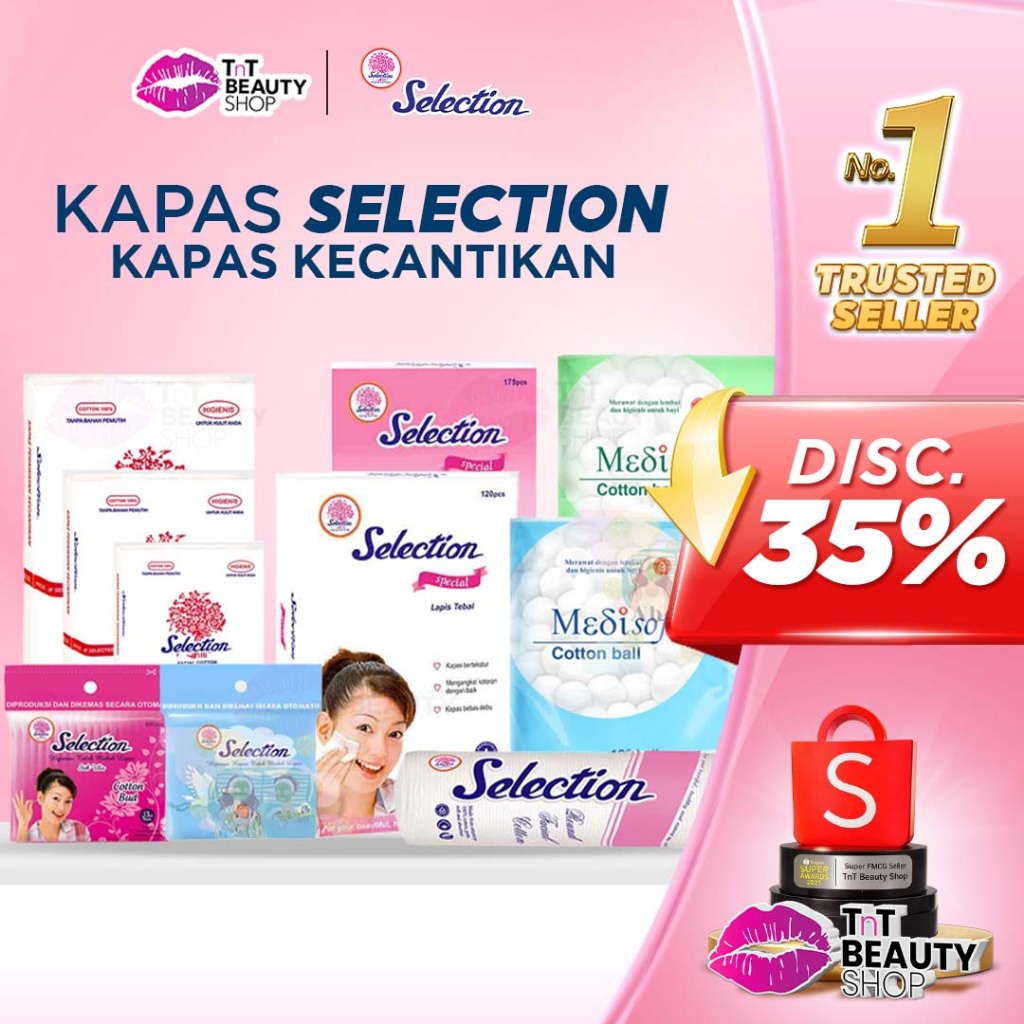 Kapas Selection Facial Cotton Round Kapas Tipis Cotton Bud-Kapas Pembersih Wajah | TnT Beauty Shop