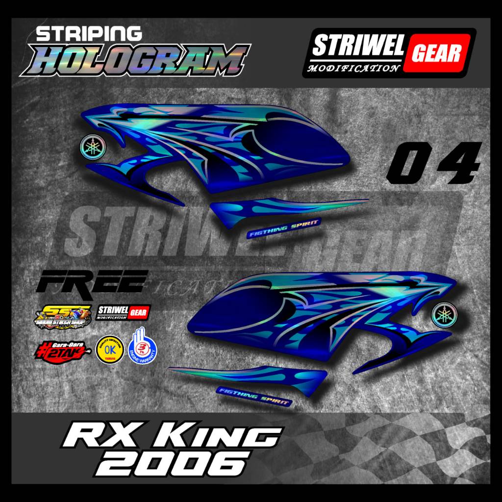 RX King Sticker Striping Ori Hologram Yamaha RX King 2006 Lis Motor RX King
