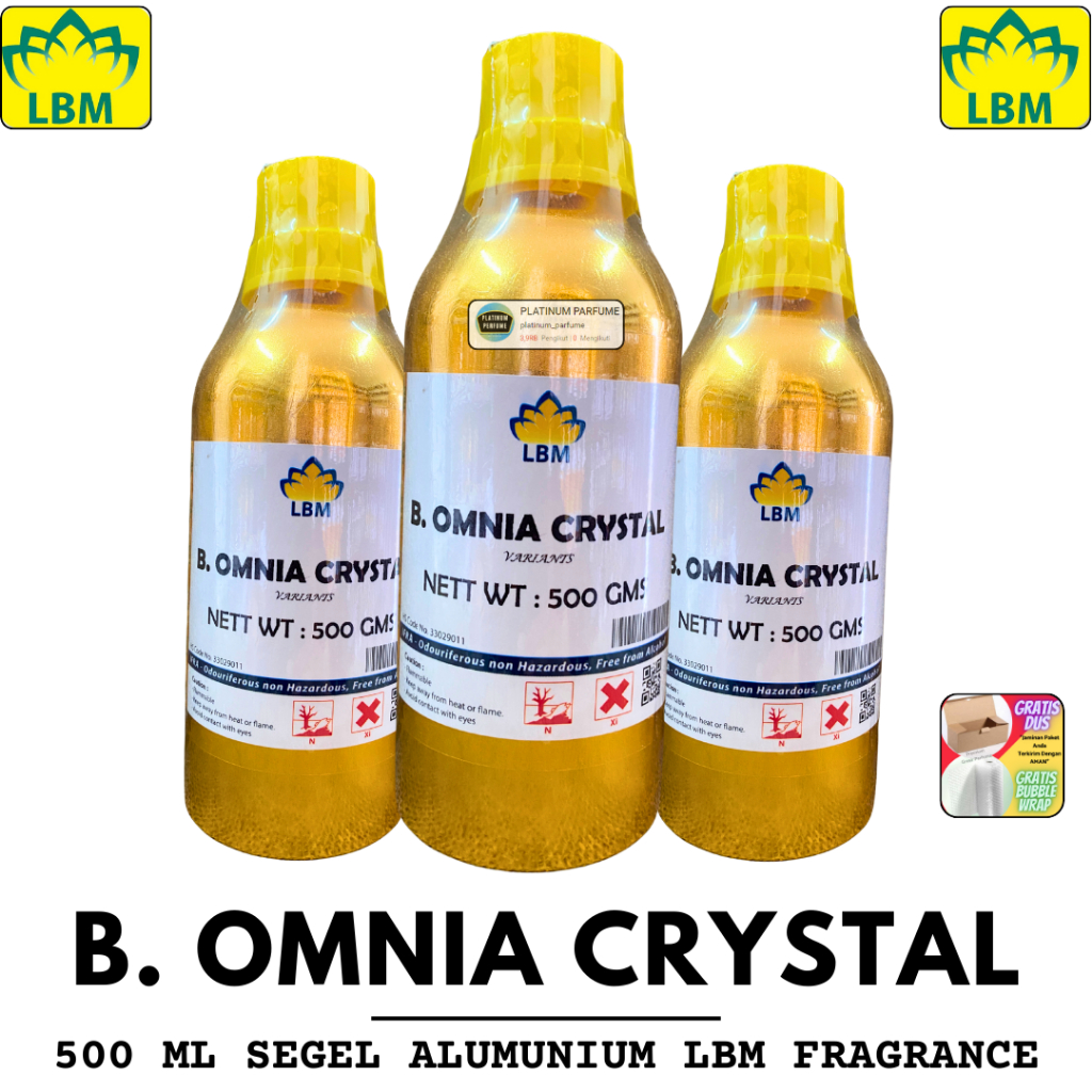 Bibit Parfum BUL. OMNIA CRISTAL ( 500 ML SEGEL Alumunium ) LBM Fragrance - Parfum Cwe Wangi Tahan La