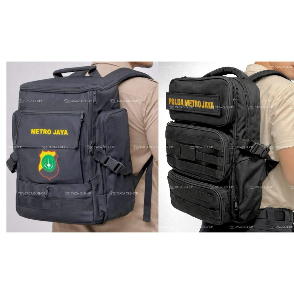 Tas Ransel Tempur Jatah POLRI BKO Brimob Sabhara Polda Metro + Pelindung anti air