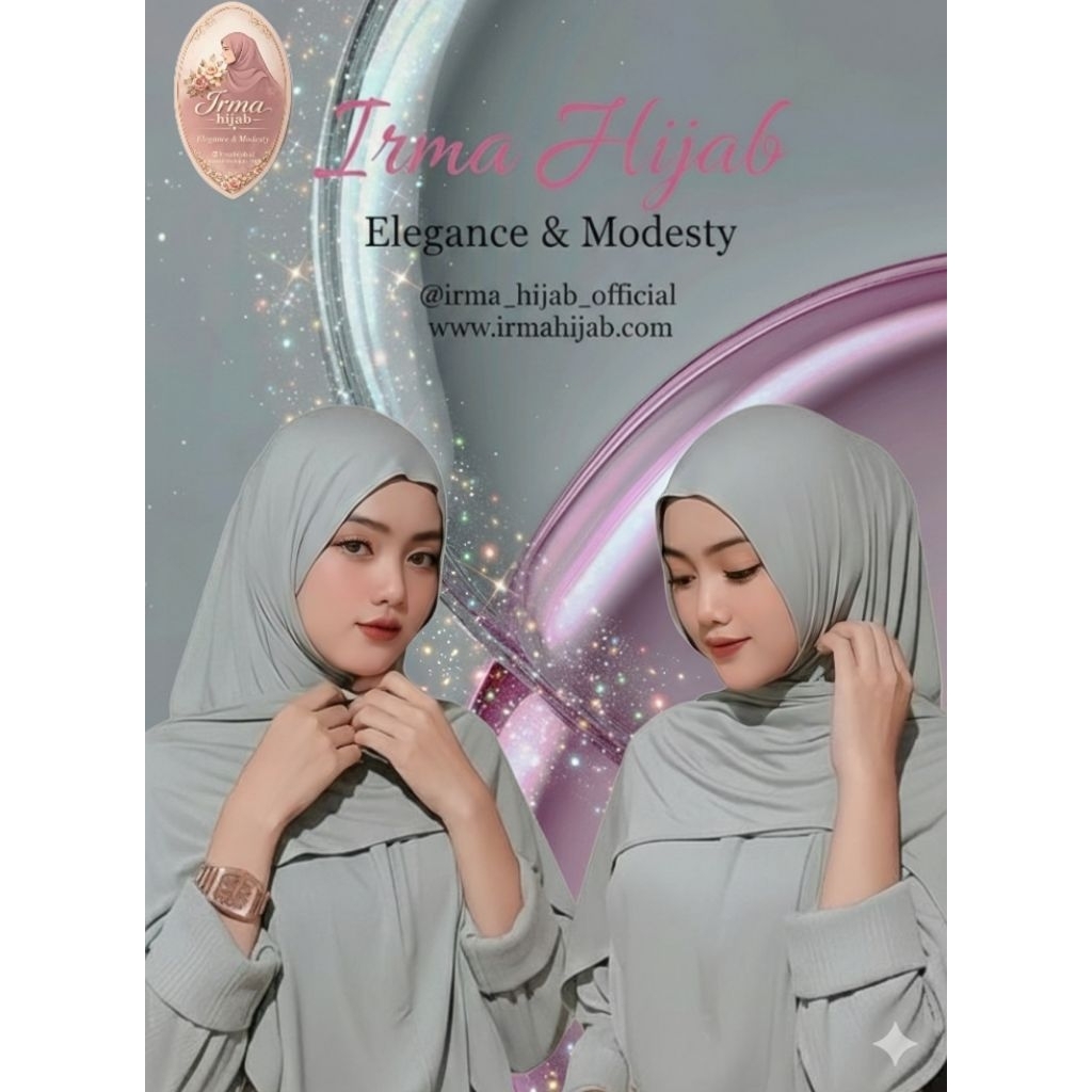 Irma hijab - pasmina inner oval snap Jersey premium Hijab instan pasmina