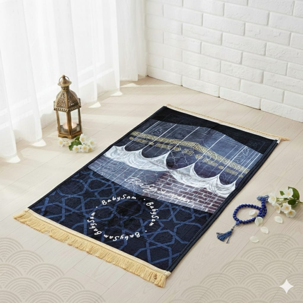 Sajadah Bulu Kiswah Premium Uk. 70x110 cm || Sajadah Busa  Turkey