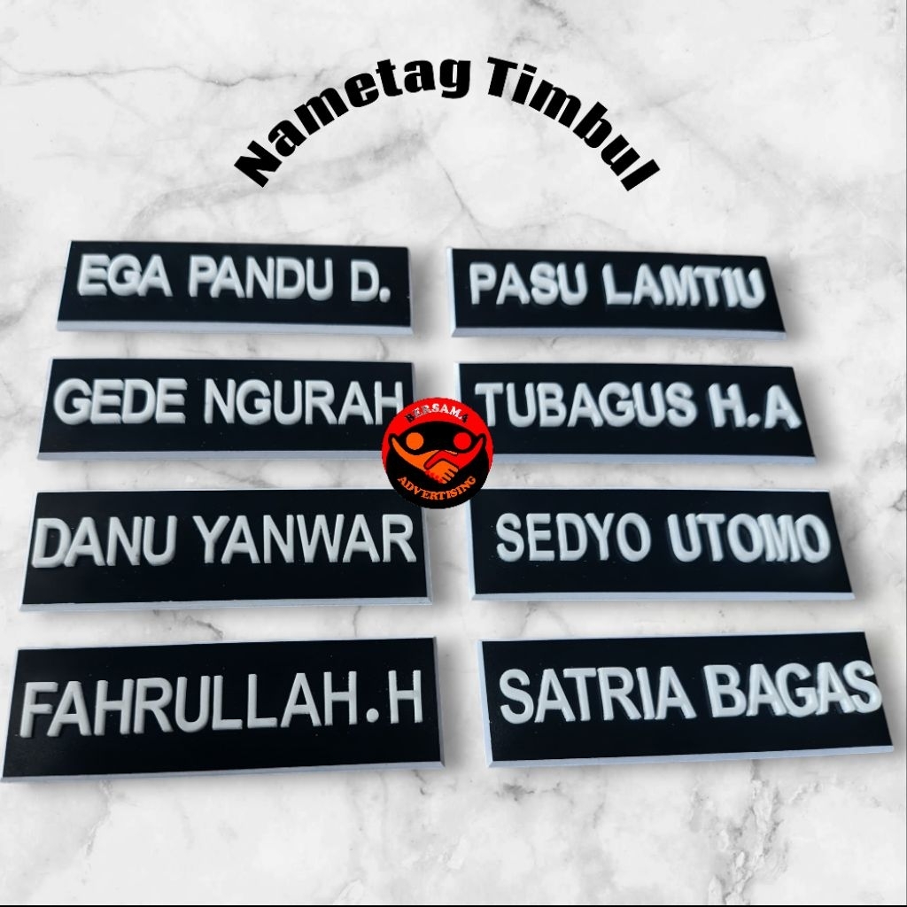 HURUF TIMBUL Nama Dada / papan nama / Nametag