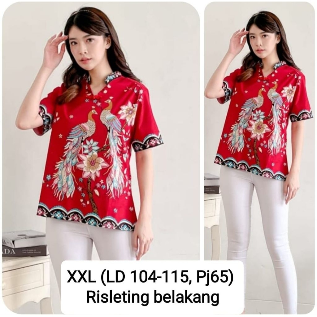 Blouse Imlek Atasan Batik Chongsam Wanita AB-37