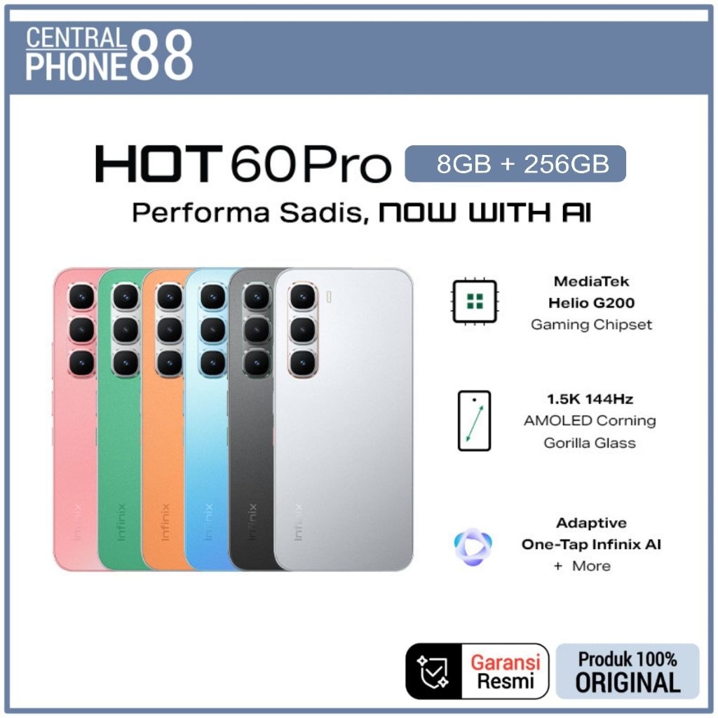Infinix Hot 60 Pro 8+8/256GB - Garansi Resmi Infinix 12 Bulan