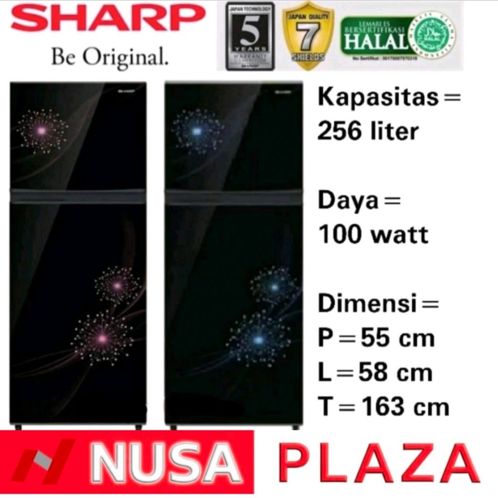 KULKAS SHARP 2 PINTU SHINE Series SJ-317MG (KHUSUS MEDAN)