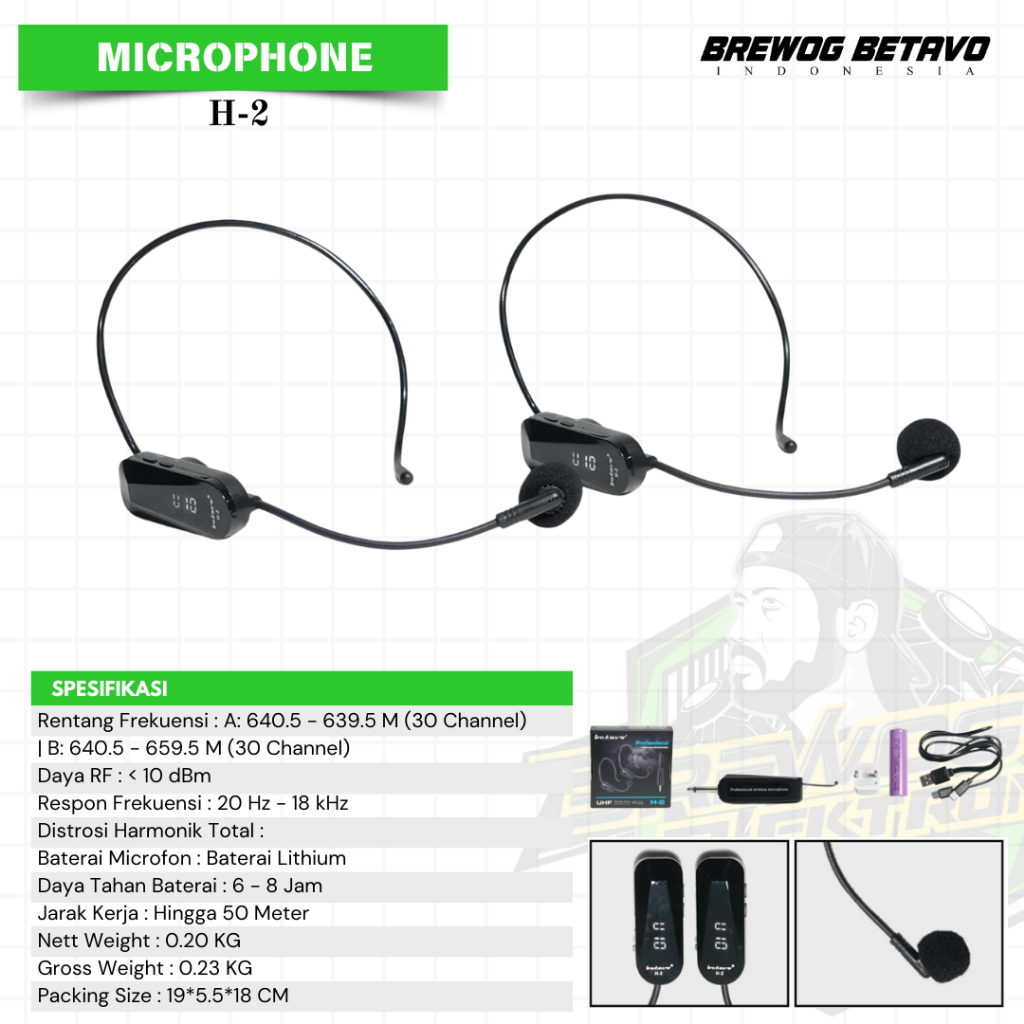MICROPHONE WIRELESS BETAVO H-2