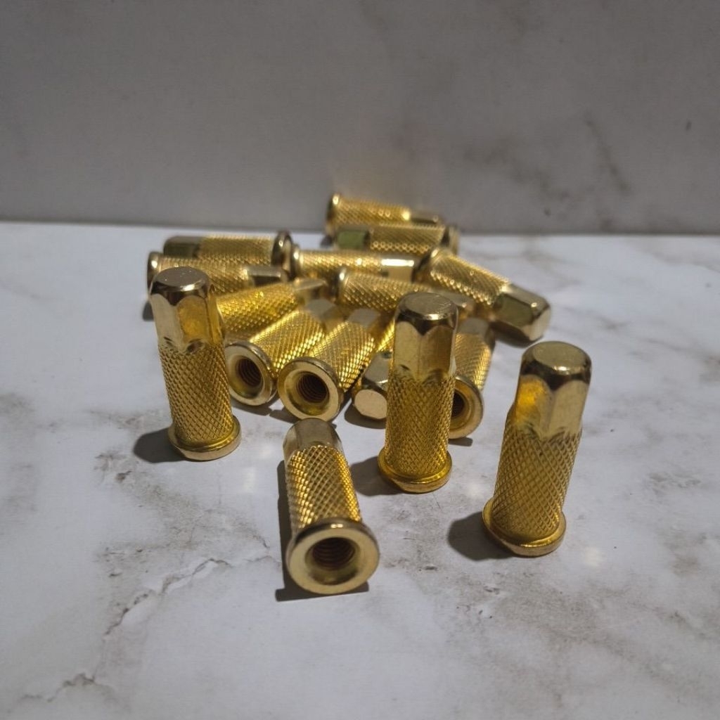 Mur Nanas Blok Head RX King M8 Chrome Kilat - Tahan Karat, Finishing gold, Desain Nanas Unik