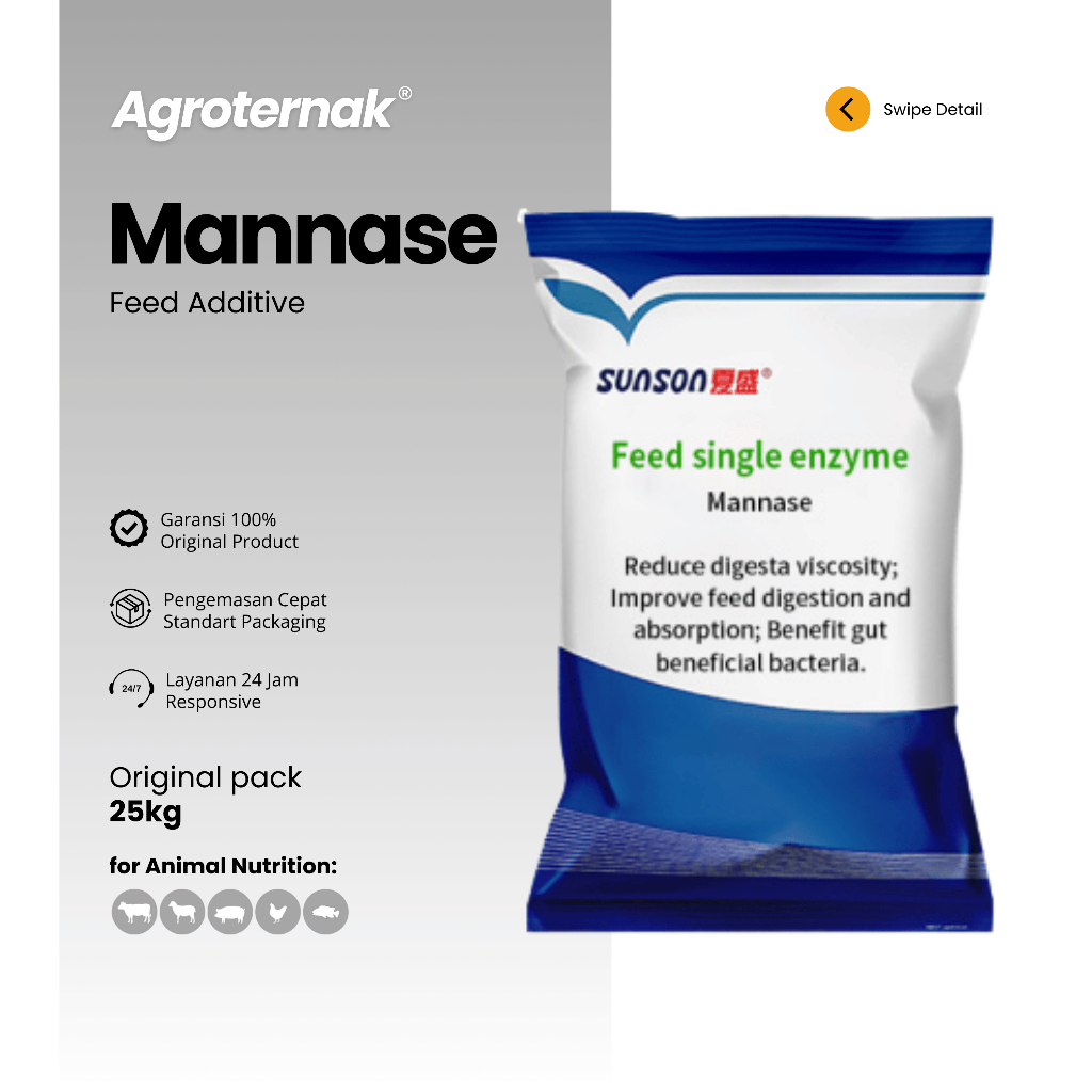 Enzim MANNANASE Mananase Mannase Enzyme Peningkat Kecernaan Nutrisi Pakan Hewan Ternak