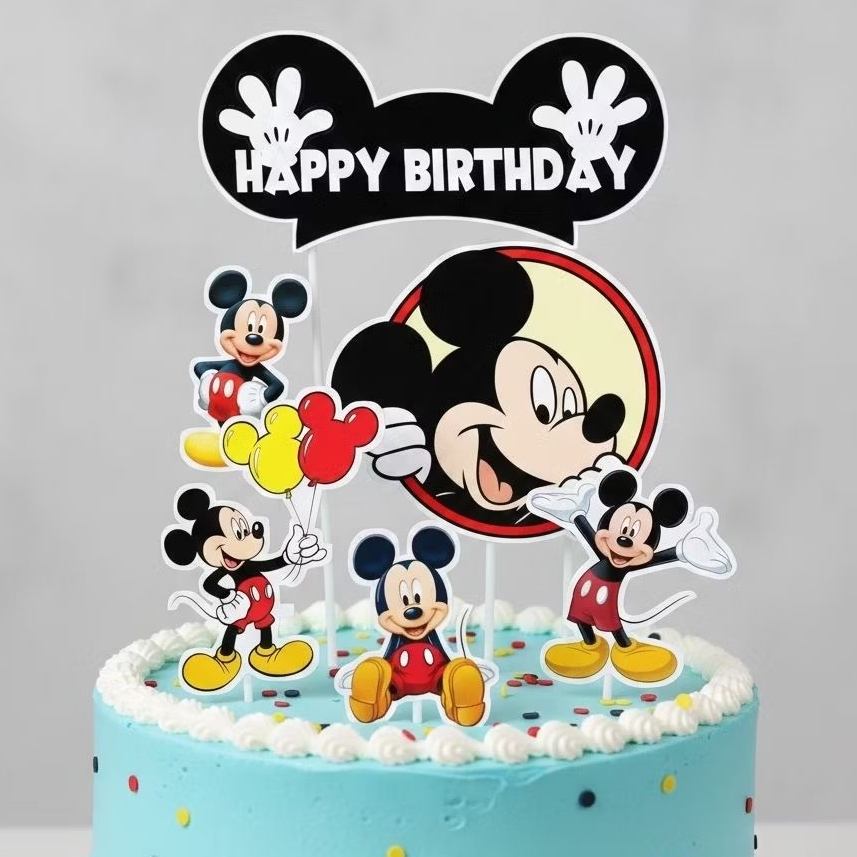 TOPPER CAKE ULANG TAHUN CUSTOM TOPPER ULANG TAHUN / HIASAN KUE ULANG MICKEY MOUSE