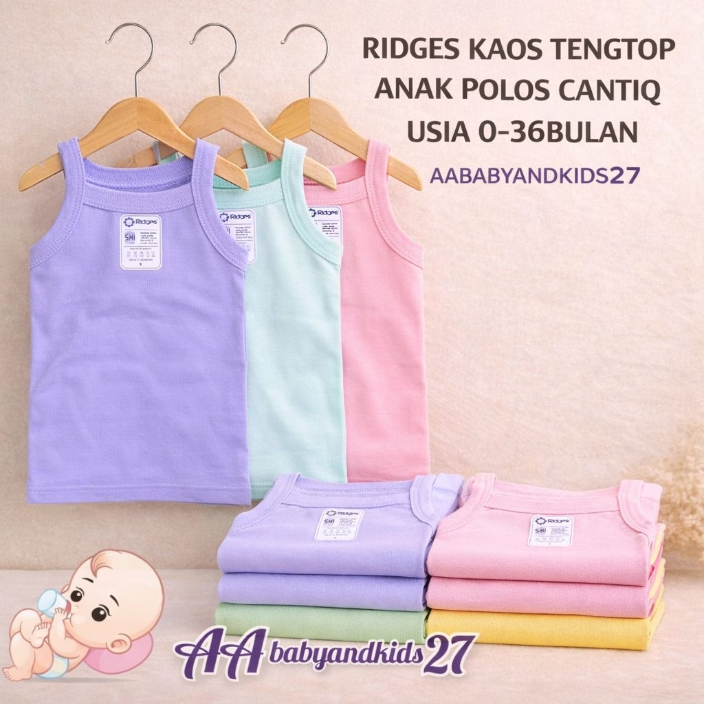 Terbaru SAYYY RIDGES RAINBOW 6PC ((Setengah Lusin)) Tengtop Kaos Singlet Tali Renda Cantik Anak Pere