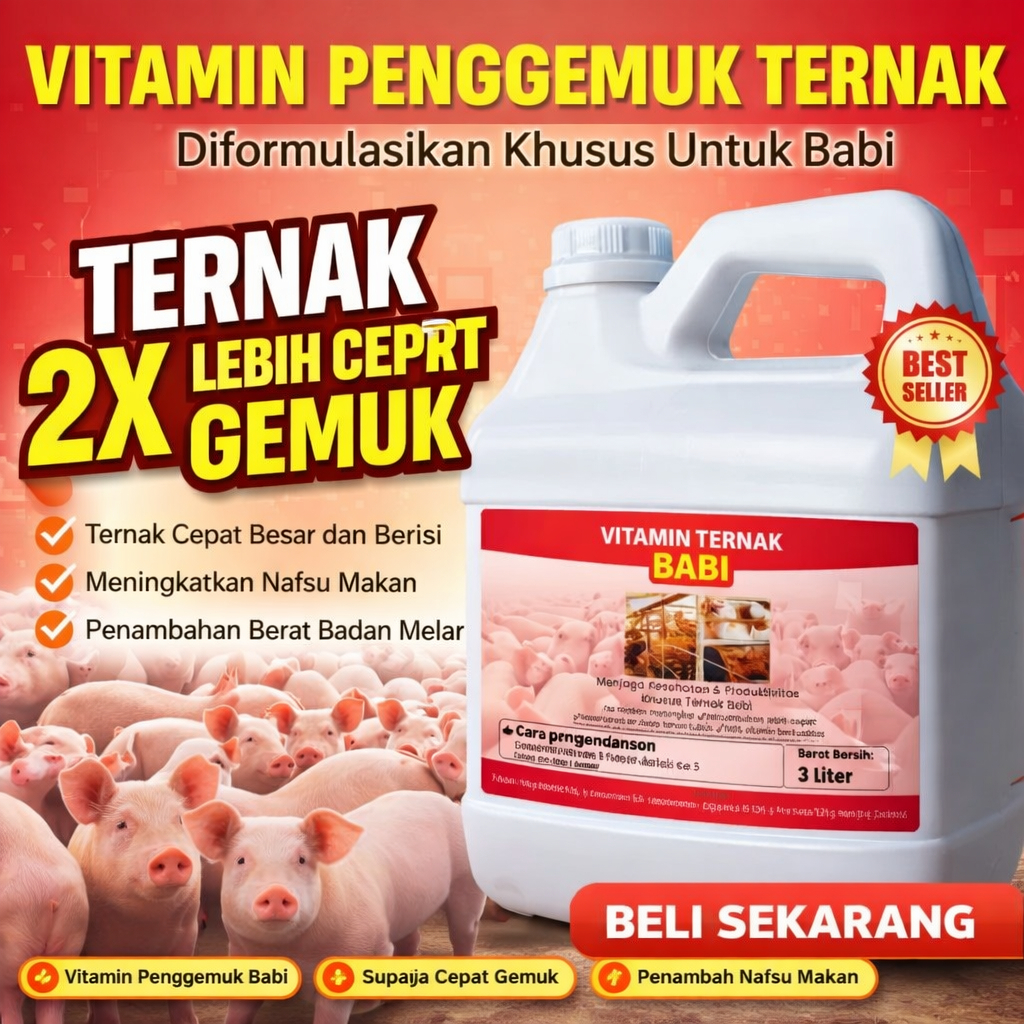 Vitamin Babi Kurus Jadi Gemuk Nafsu Makan Naik Cepat  Obat Penggemuk Babi 3 Liter Babi Cepat Panen