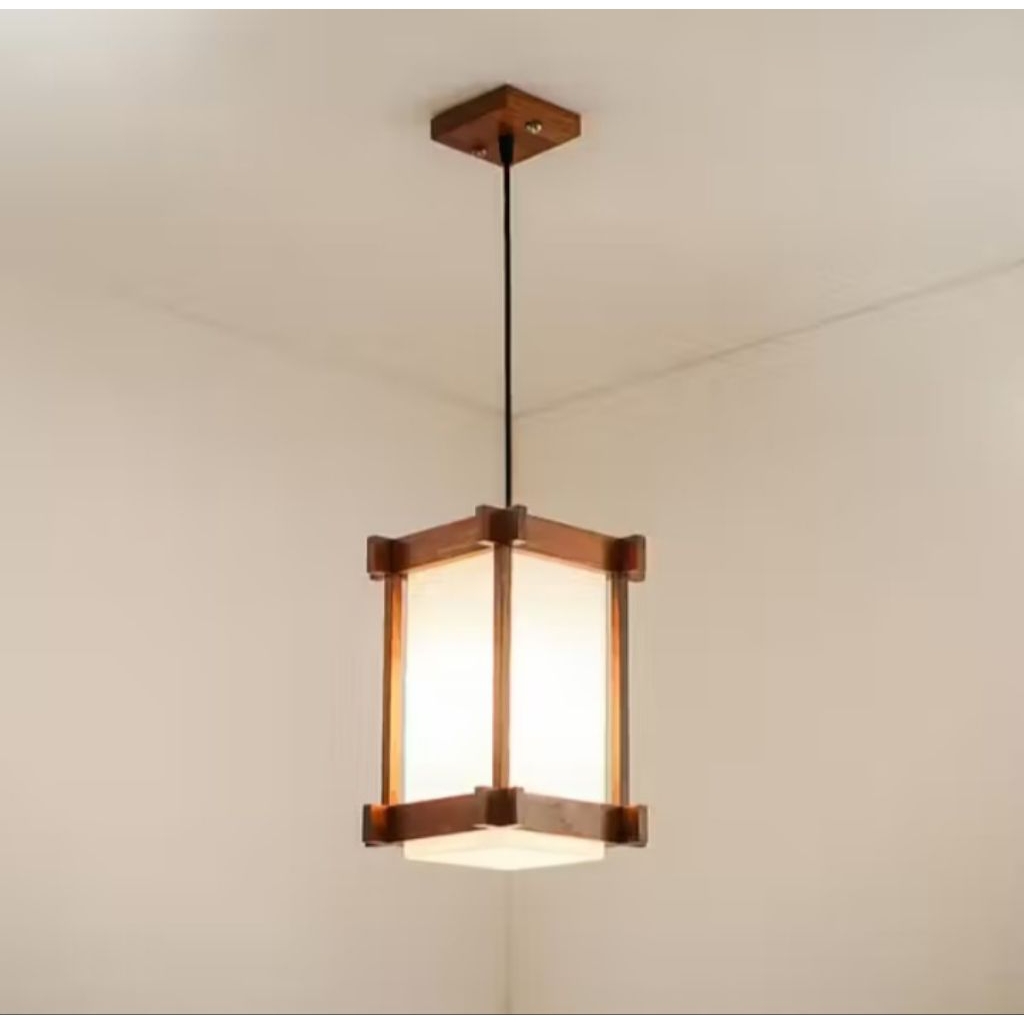 Lampu Gantung Minimalis Kayu Klasik Estetik – Hanging Lamp Vintage Elegan