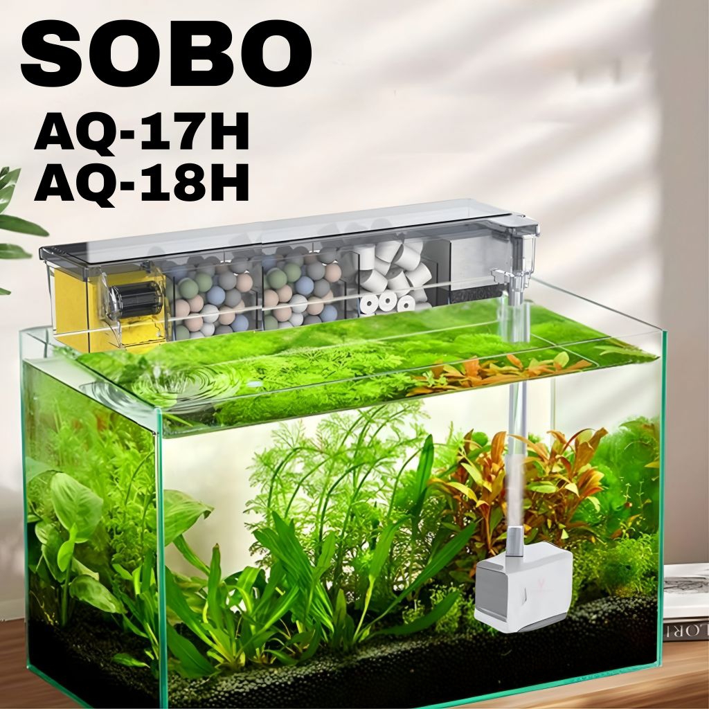 Filter Talang + Pompa SOBO AQ 17H AQ18H Filter Talang Aquarium Sobo