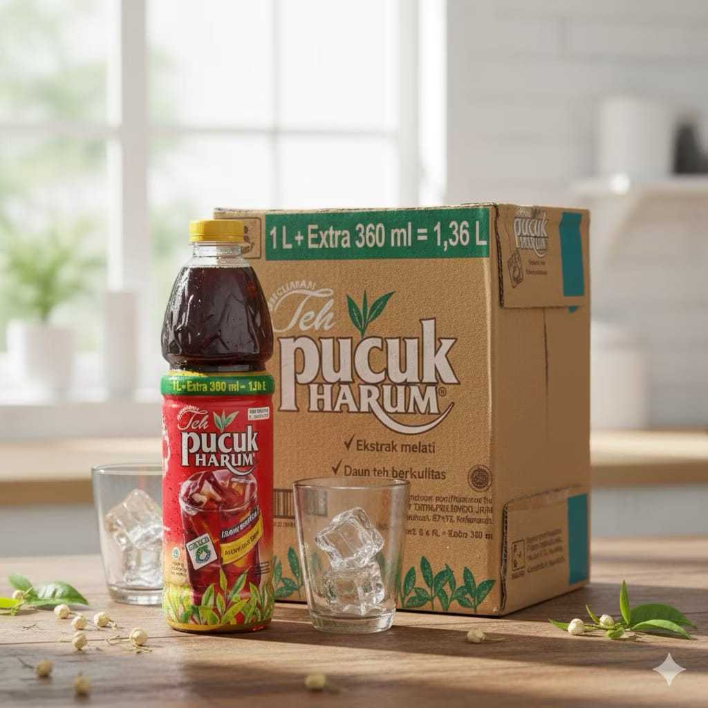 Teh Pucuk Harum Jumbo 1L 300ml 1300ml Isi 6 Botol