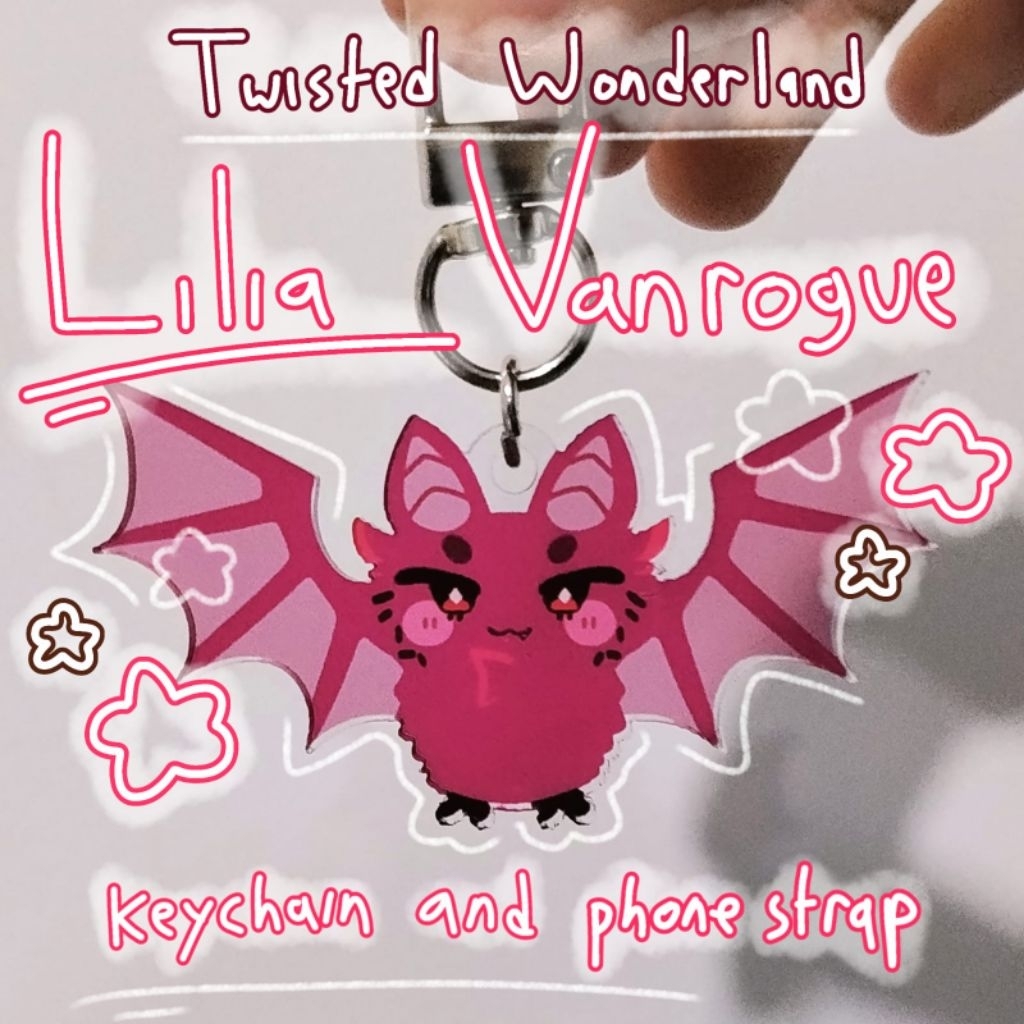 Twisted Wonderland Lilia Vanrouge Transparent Bat Keychain and Phone Strap