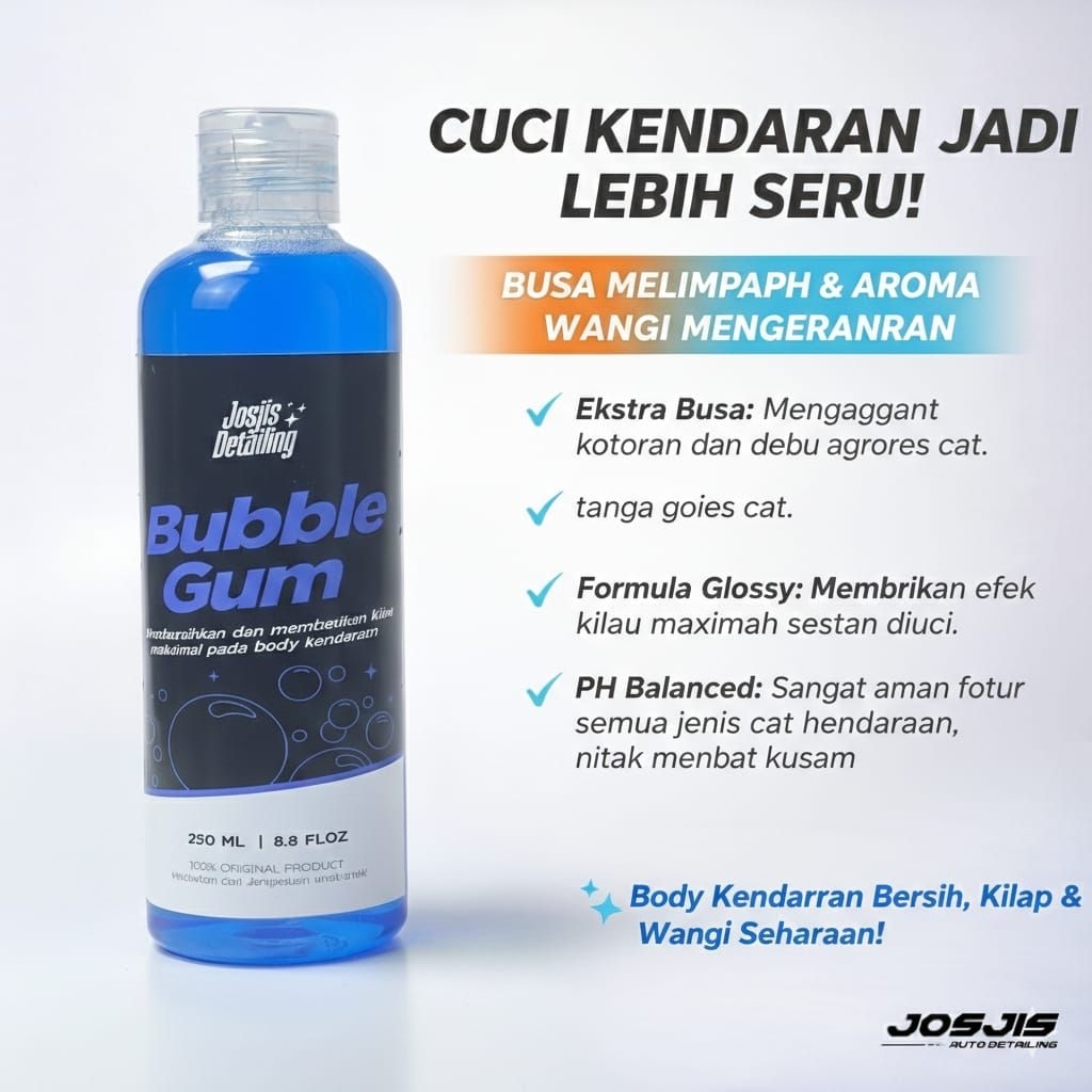 Shampoo Mobil Bubble Gum – Sabun Cuci Mobil & Motor Busa Melimpah, Wangi Bubble Gum, PH Balanced | 2