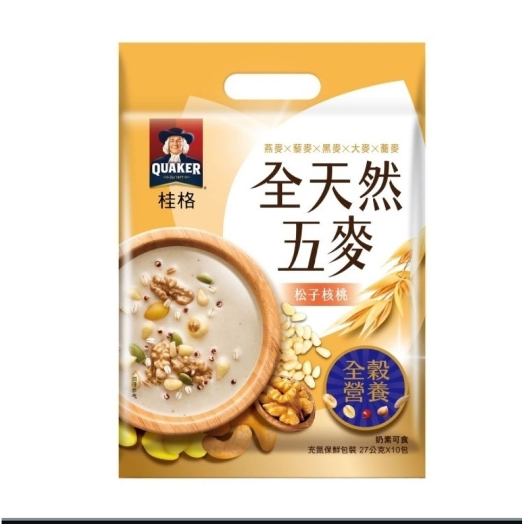 quaker oat oatmeal taiwan isi 10 sachet - pine nuts walnut