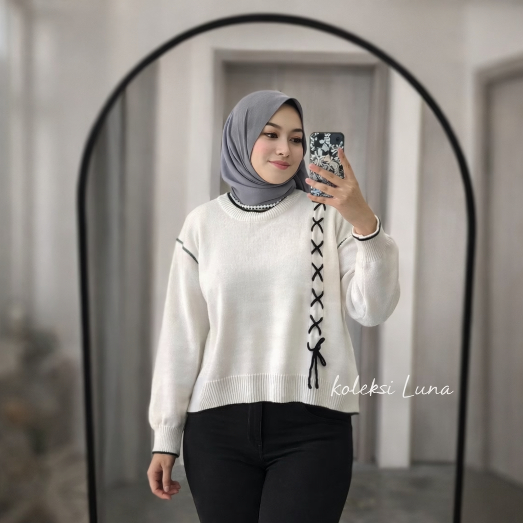 cardigan callista warna putih lengan panjang rajut wanita cewek terbaru 2026 knitwear polos bisa cod