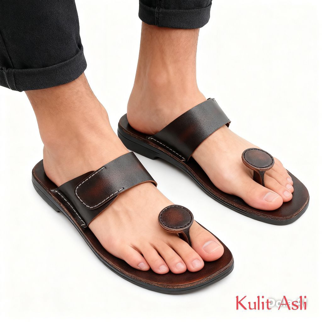 Promo Sendal Kulit Pria Model Jamur Kulit Original
