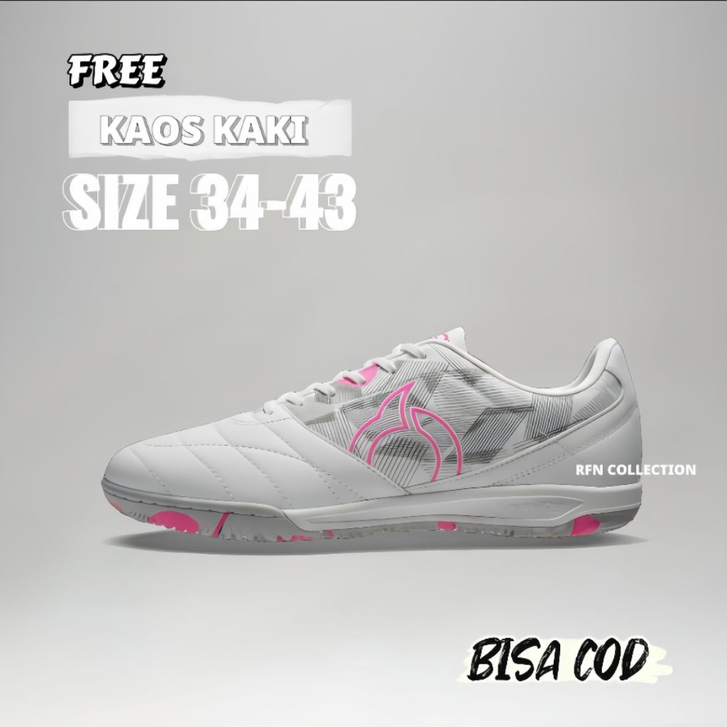 PROMO Sepatu futsal Dewasa Ortuseight Jogosala Crusher V2 MERAH MUDA PREMIUM