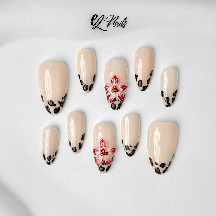 Black Leopard - Press on Nails | Soft Gel Tip | Handmade | Kuku Palsu Nail Art | Kecantikan
