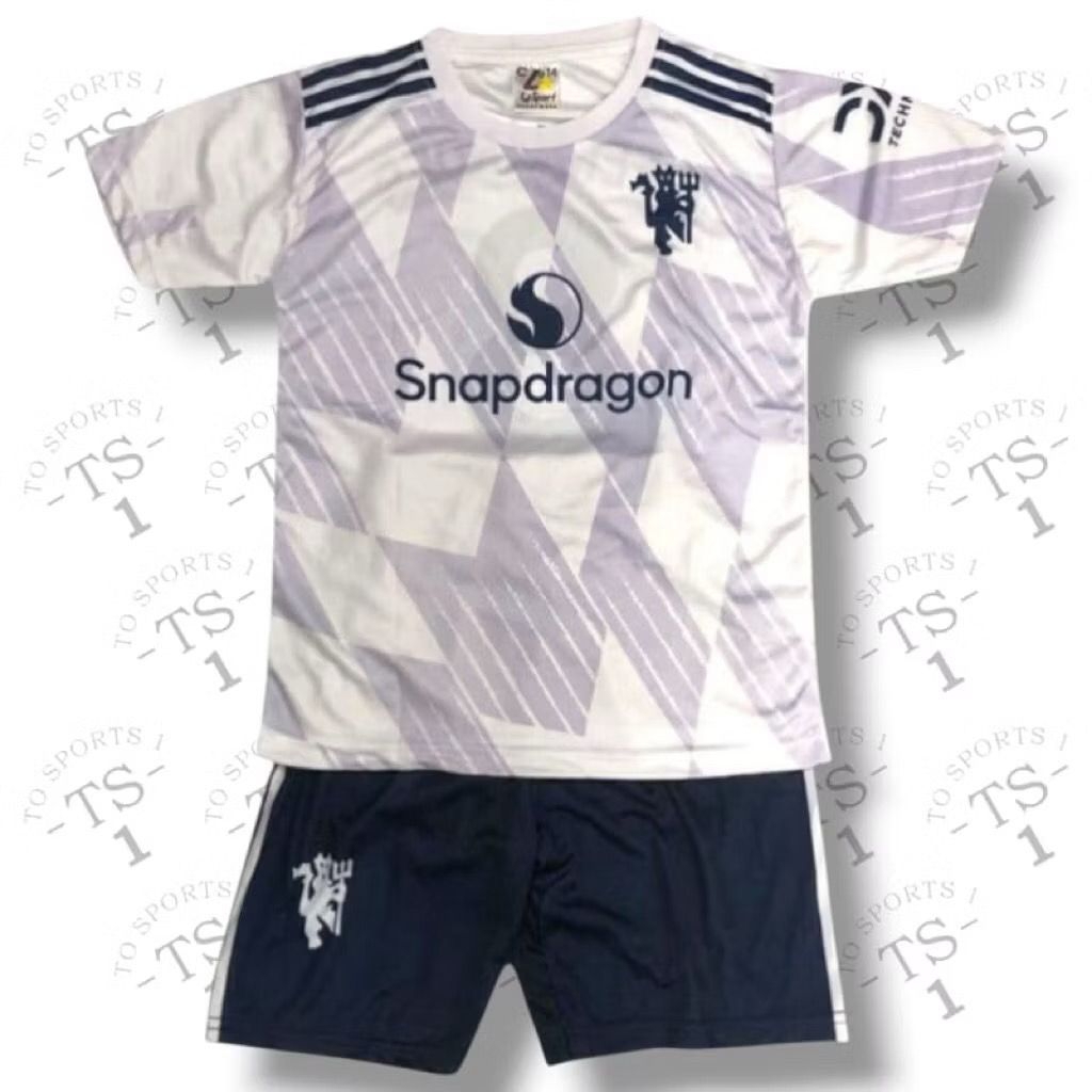 Setelan Jersey Bola Anak Usia 5-12 Tahun Printing Warna Hitam Putih