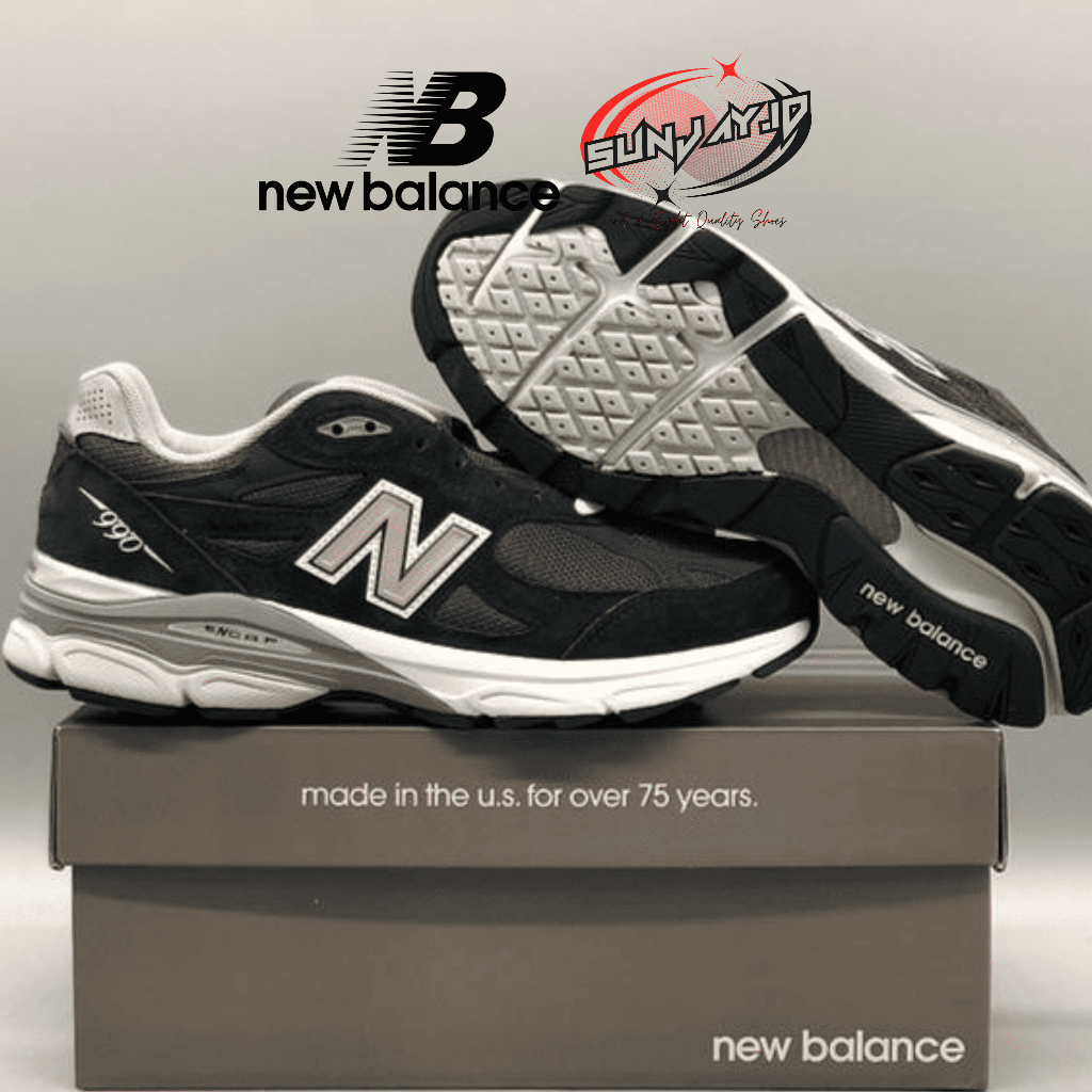Sepatu Snikers NB 990 Version 3 USA Navy Original Snikers Unisex Pria Wanita