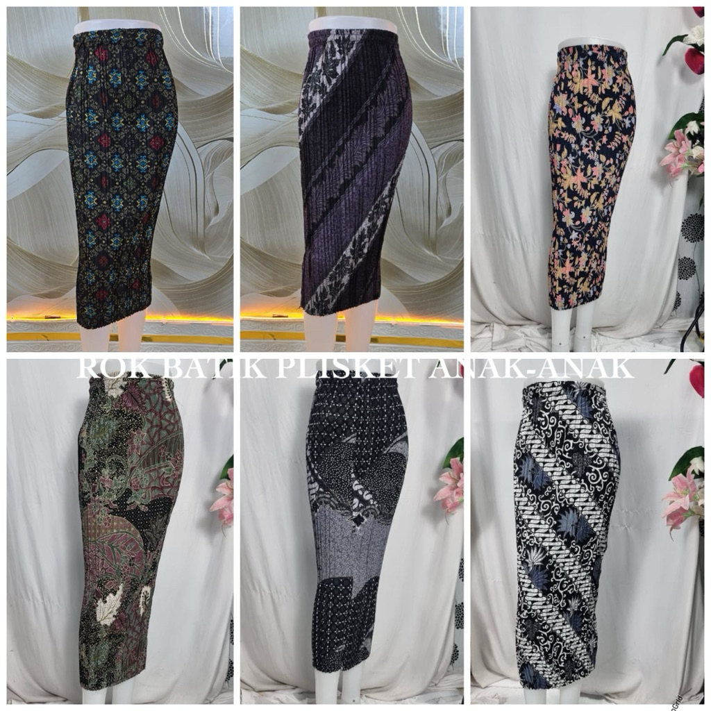 rok batik plisket anak-anak / rok batik instant / rok bawahan kebaya