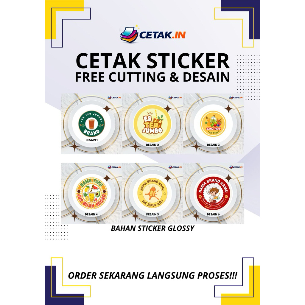 Sticker Logo Minuman,Makanan UMKM Potongan Bulat
