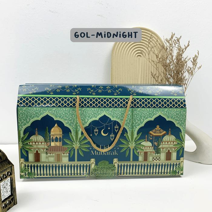 (5 Pcs)Box Dus Packing Hampers Toples Kue Kering Gold Midnight Ukuran 30 cm x 10 cm x  13 cm