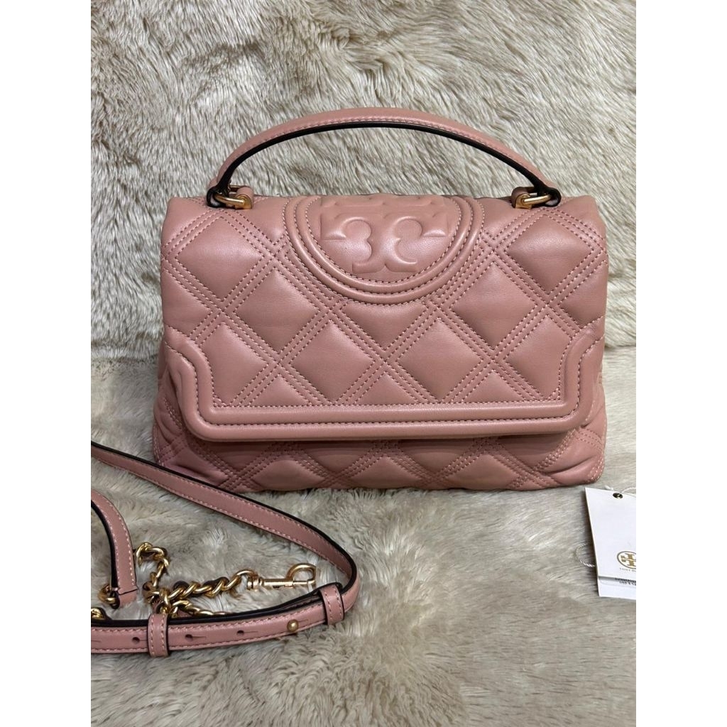 PRELOVED TB FLEMING SOFT TOP HANDLE PINK MOON