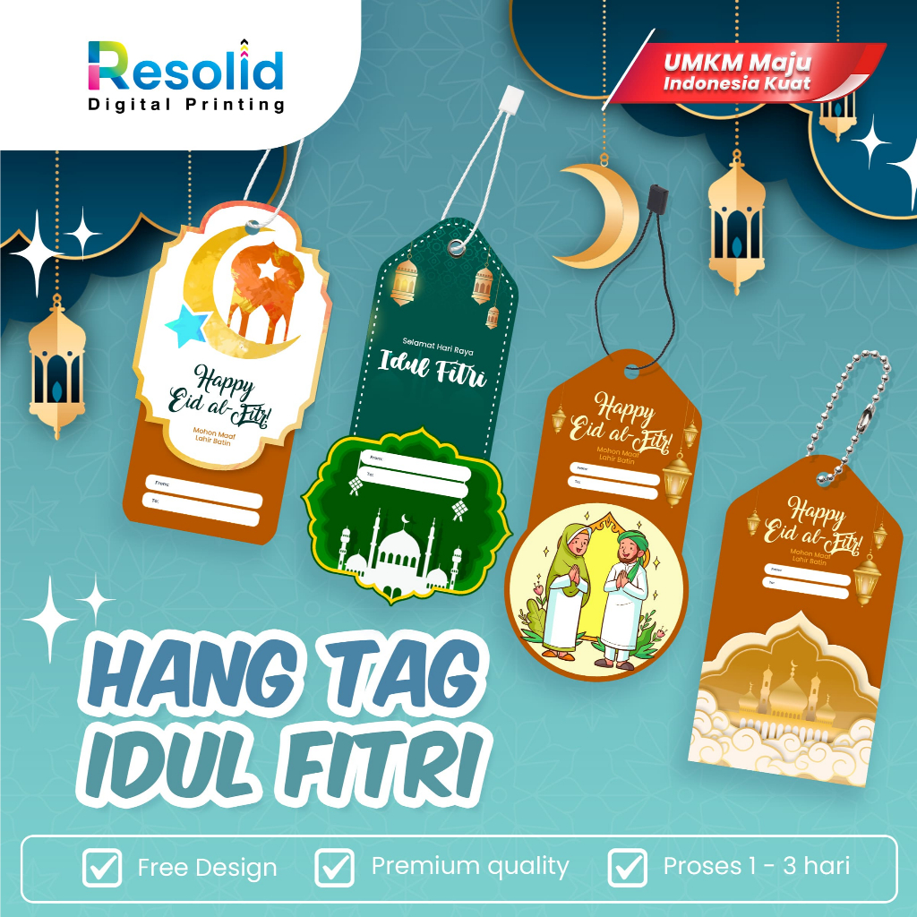 [FREE DESIGN] Hang Tag Lebaran Idul Fitri | Hang Tag Premium Baju Tag Label Brand Card Hampers