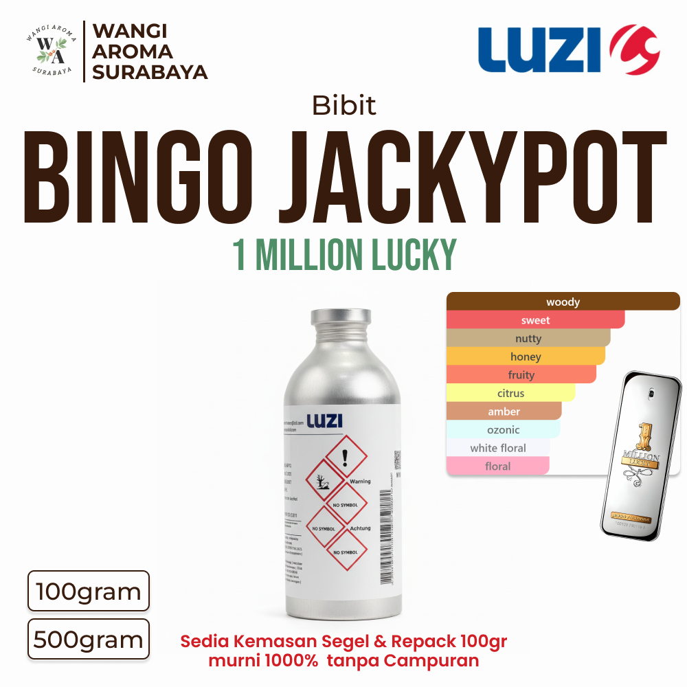 BINGO JACKYPOT LUZI - BIBIT PARFUM - INSPIRED 1 MILLION LUCKY - SEGEL & REPACK 100G & 500G