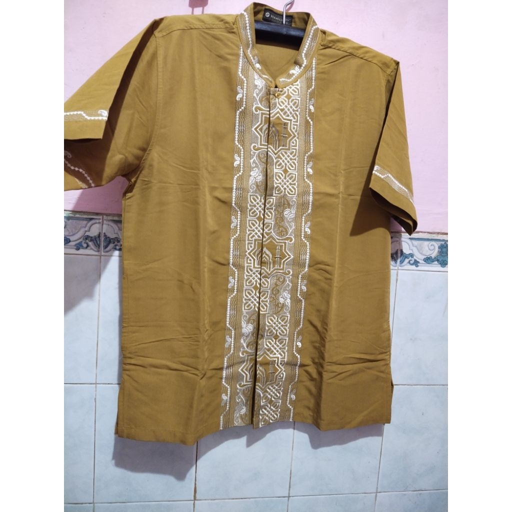 BAJU KOKO BORDIR PENDEK PRIA PREMIUM BENHILL