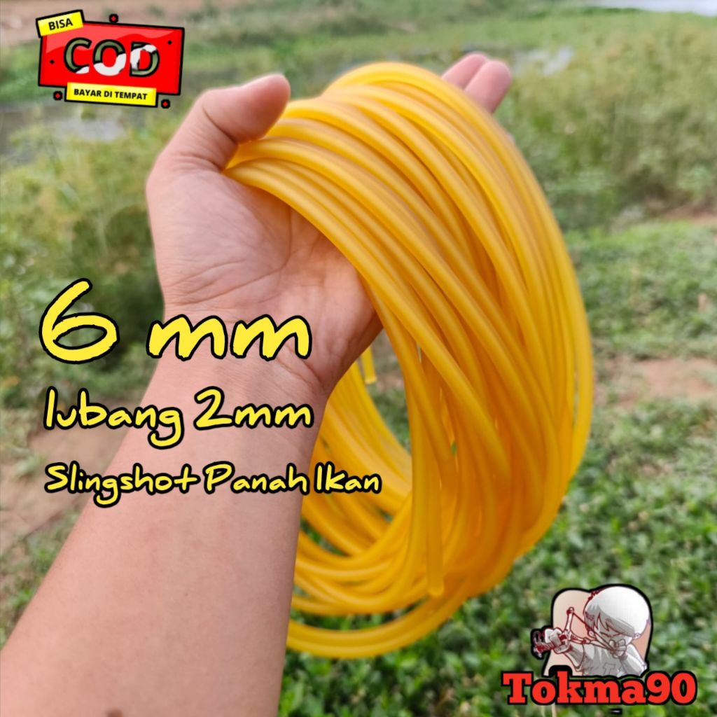 Karet Slingshot Ketapel Panah Ikan 6mm 2060 Kuning Natural