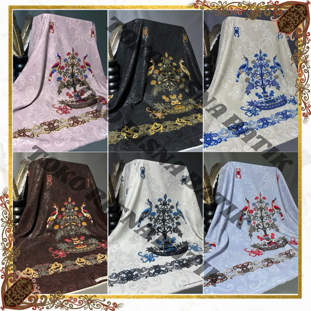 KAIN BATIK KHAS DAYAK KALIMANTAN TENGAH MOTIF BATANG GARING BAHAN TISSUE EMBOSSED TEBAL UNTUK KEMEJA