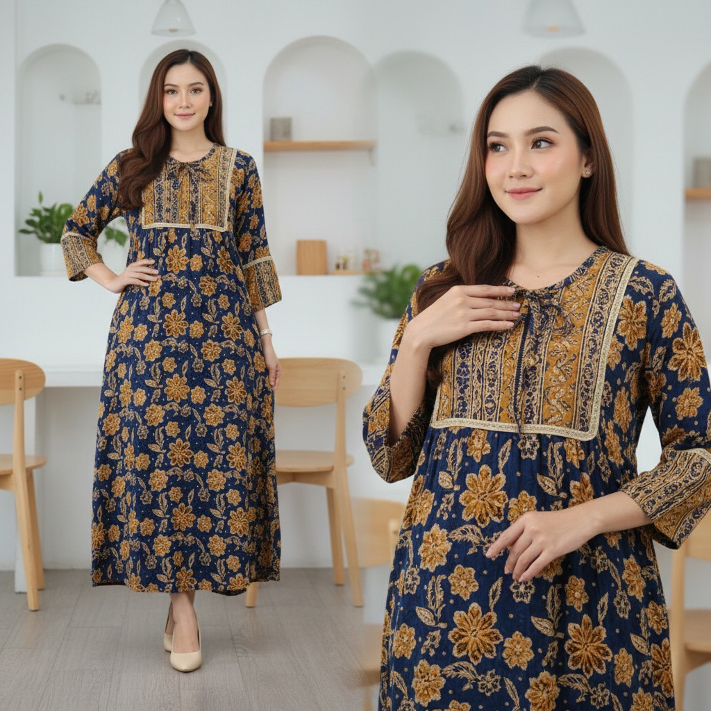 RM RENDA (LD 120 PB 135) READY STOK SACKDRESS ADIRA RENDA BATIK CAP ORI BAHAN SANTUNG TEBAL BY RUMIN