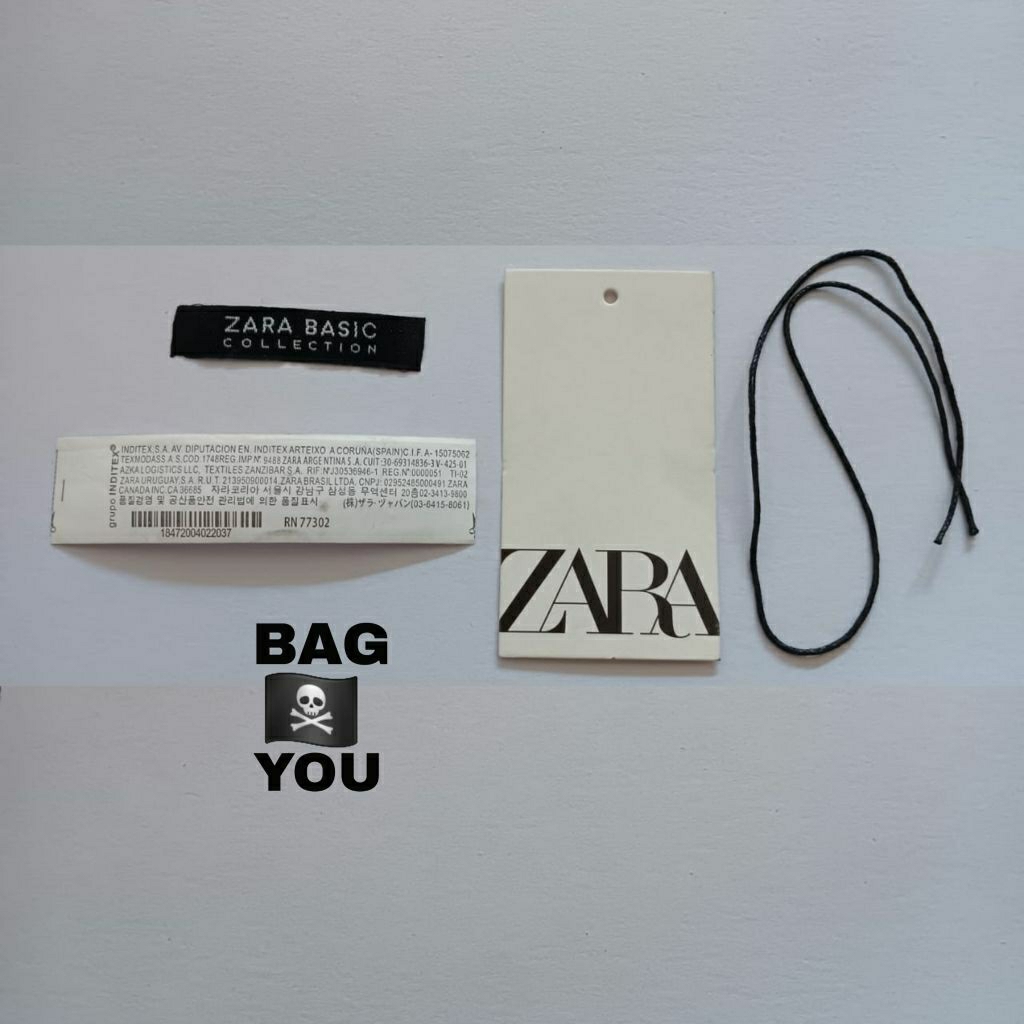 Tag label merek zara label hitam