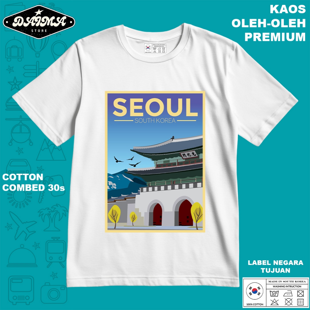 KAOS OLEH OLEH KOREA 12 PAKAI TAG LABEL KOREA ASLI BAJU SOUVENIR PREMIUM GIFT