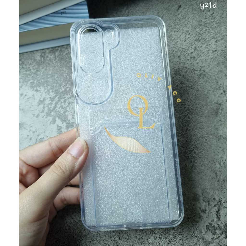 case vivo y21d vivo v27e clear card case bening soft case