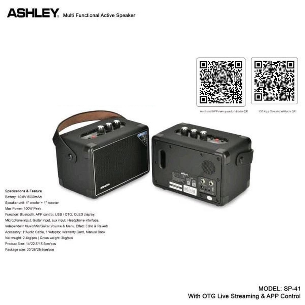 speaker aktif ashley sp 41 original 4 inch bluetooth ASHLEY SP41